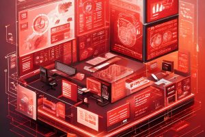 An engaging illustration of a modern e-commerce platform interface showcasing product listin-min